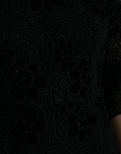 Load image into Gallery viewer, Dolce &amp; Gabbana Black Floral Lace Cotton Bodycon Dress
