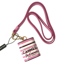 Load image into Gallery viewer, Dolce &amp; Gabbana Chic Pink Stripe Leather Airpods Case
