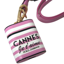 Load image into Gallery viewer, Dolce &amp; Gabbana Chic Pink Stripe Leather Airpods Case
