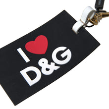 Load image into Gallery viewer, Dolce &amp; Gabbana Chic Black and Gold Designer Keychain
