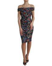Load image into Gallery viewer, Dolce &amp; Gabbana Multicolor Floral Sheath Off Shoulder Dress
