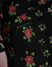 Load image into Gallery viewer, Dolce &amp; Gabbana Black Floral Cut Out Sheath Long Maxi Dress
