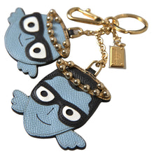 Load image into Gallery viewer, Dolce &amp; Gabbana Chic Blue Leather Keychain with Gold Accents
