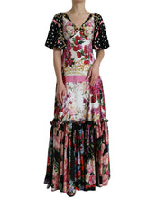 Load image into Gallery viewer, Dolce &amp; Gabbana Multicolor Floral Print Silk Twill Gown Dress
