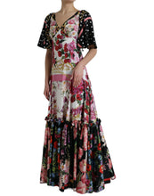 Load image into Gallery viewer, Dolce &amp; Gabbana Multicolor Floral Print Silk Twill Gown Dress
