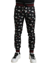 Load image into Gallery viewer, Dolce &amp; Gabbana Black Ring Silk Jogging Trousers Pants
