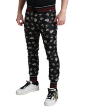 Load image into Gallery viewer, Dolce &amp; Gabbana Black Ring Silk Jogging Trousers Pants
