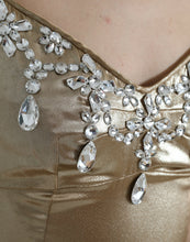 Load image into Gallery viewer, Dolce &amp; Gabbana Metallic Gold Crystal Embellished Gown Dress
