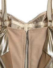 Load image into Gallery viewer, Dolce &amp; Gabbana Metallic Gold Crystal Embellished Gown Dress
