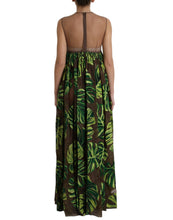 Load image into Gallery viewer, Dolce &amp; Gabbana Green Banana Leaf Sleeveless Long Maxi Dress
