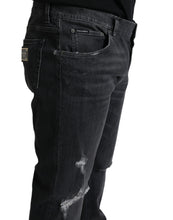 Load image into Gallery viewer, Dolce &amp; Gabbana Grey Tattered Cotton Slim Skinny Denim Jeans
