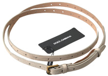 Load image into Gallery viewer, Dolce &amp; Gabbana Elegant Beige Leather Belt with Metal Buckle
