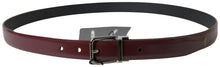 Load image into Gallery viewer, Dolce &amp; Gabbana Elegant Bordeaux Leather Belt with Metal Buckle
