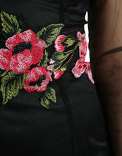 Load image into Gallery viewer, Dolce &amp; Gabbana Black Floral Embroidery Mesh Tulle Gown Dress
