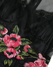 Load image into Gallery viewer, Dolce &amp; Gabbana Black Floral Embroidery Mesh Tulle Gown Dress

