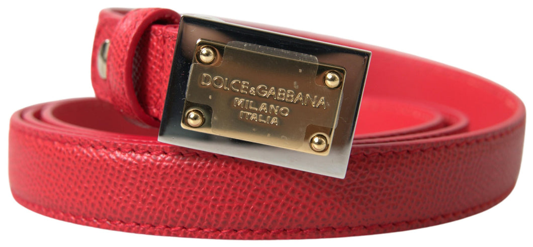 Dolce & Gabbana Elegant Red Leather Designer Belt