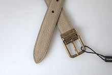 Load image into Gallery viewer, Dolce &amp; Gabbana Elegant Beige Leather Belt with Metal Buckle
