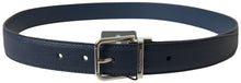 Load image into Gallery viewer, Dolce &amp; Gabbana Blue Leather Silver Metal Buckle Belt
