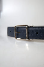 Load image into Gallery viewer, Dolce &amp; Gabbana Blue Leather Silver Metal Buckle Belt
