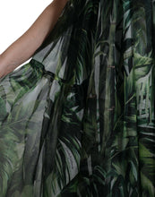 Load image into Gallery viewer, Dolce &amp; Gabbana Green Flocked Leaf Georgette A-line Dress
