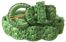 Load image into Gallery viewer, Dolce &amp; Gabbana Elegant Green Viscose Belt with Metal Buckle
