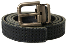 Load image into Gallery viewer, Dolce &amp; Gabbana Elegant Black Leather-Cotton Blend Belt
