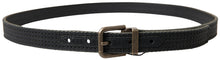 Load image into Gallery viewer, Dolce &amp; Gabbana Elegant Black Leather-Cotton Blend Belt
