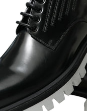 Load image into Gallery viewer, Dolce &amp; Gabbana Black White Leather Lace Up Derby Dress Shoes
