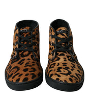 Load image into Gallery viewer, Dolce &amp; Gabbana Brown Leopard Pony Hair Leather Sneakers Shoes
