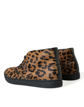 Load image into Gallery viewer, Dolce &amp; Gabbana Brown Leopard Pony Hair Leather Sneakers Shoes
