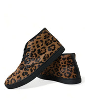 Load image into Gallery viewer, Dolce &amp; Gabbana Brown Leopard Pony Hair Leather Sneakers Shoes
