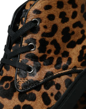 Load image into Gallery viewer, Dolce &amp; Gabbana Brown Leopard Pony Hair Leather Sneakers Shoes
