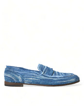 Load image into Gallery viewer, Dolce &amp; Gabbana Blue Raffia Slip On Loafers Casual Shoes
