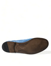 Load image into Gallery viewer, Dolce &amp; Gabbana Blue Raffia Slip On Loafers Casual Shoes
