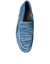 Load image into Gallery viewer, Dolce &amp; Gabbana Blue Raffia Slip On Loafers Casual Shoes
