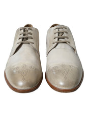 Load image into Gallery viewer, Dolce &amp; Gabbana White Distressed Leather Derby Dress Shoes
