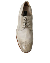 Load image into Gallery viewer, Dolce &amp; Gabbana White Distressed Leather Derby Dress Shoes
