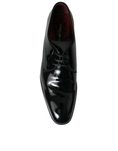 Load image into Gallery viewer, Dolce &amp; Gabbana Black Calfskin Leather Derby Dress Shoes
