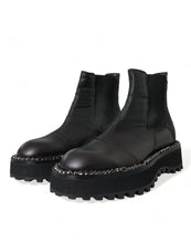 Load image into Gallery viewer, Dolce &amp; Gabbana Black Leather Slip On Stretch Chelsea Boots Shoes
