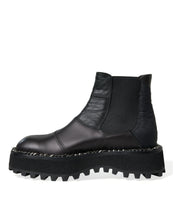 Load image into Gallery viewer, Dolce &amp; Gabbana Black Leather Slip On Stretch Chelsea Boots Shoes
