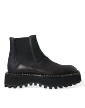 Load image into Gallery viewer, Dolce &amp; Gabbana Black Leather Slip On Stretch Chelsea Boots Shoes
