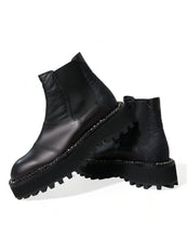 Load image into Gallery viewer, Dolce &amp; Gabbana Black Leather Slip On Stretch Chelsea Boots Shoes
