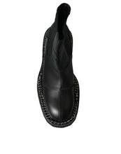 Load image into Gallery viewer, Dolce &amp; Gabbana Black Leather Slip On Stretch Chelsea Boots Shoes
