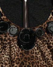 Load image into Gallery viewer, Dolce &amp; Gabbana Black Brown Leopard Embellished Sheath Gown Dress
