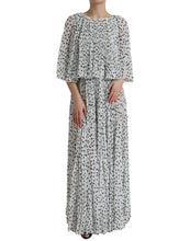 Load image into Gallery viewer, Dolce &amp; Gabbana White Polka Dot A-line Pleated Maxi Dress
