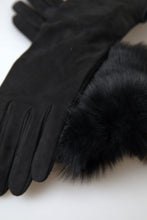 Load image into Gallery viewer, Dolce &amp; Gabbana Elegant Leather Elbow Length Gloves with Fur Trim
