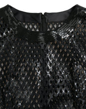 Load image into Gallery viewer, Dolce &amp; Gabbana Black Sequined Sleeveless Mesh Layered Gown Dress
