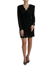 Load image into Gallery viewer, Dolce &amp; Gabbana Black Bodycon Lace Cotton Sheath Mini Dress
