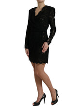 Load image into Gallery viewer, Dolce &amp; Gabbana Black Bodycon Lace Cotton Sheath Mini Dress
