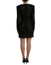 Load image into Gallery viewer, Dolce &amp; Gabbana Black Bodycon Lace Cotton Sheath Mini Dress
